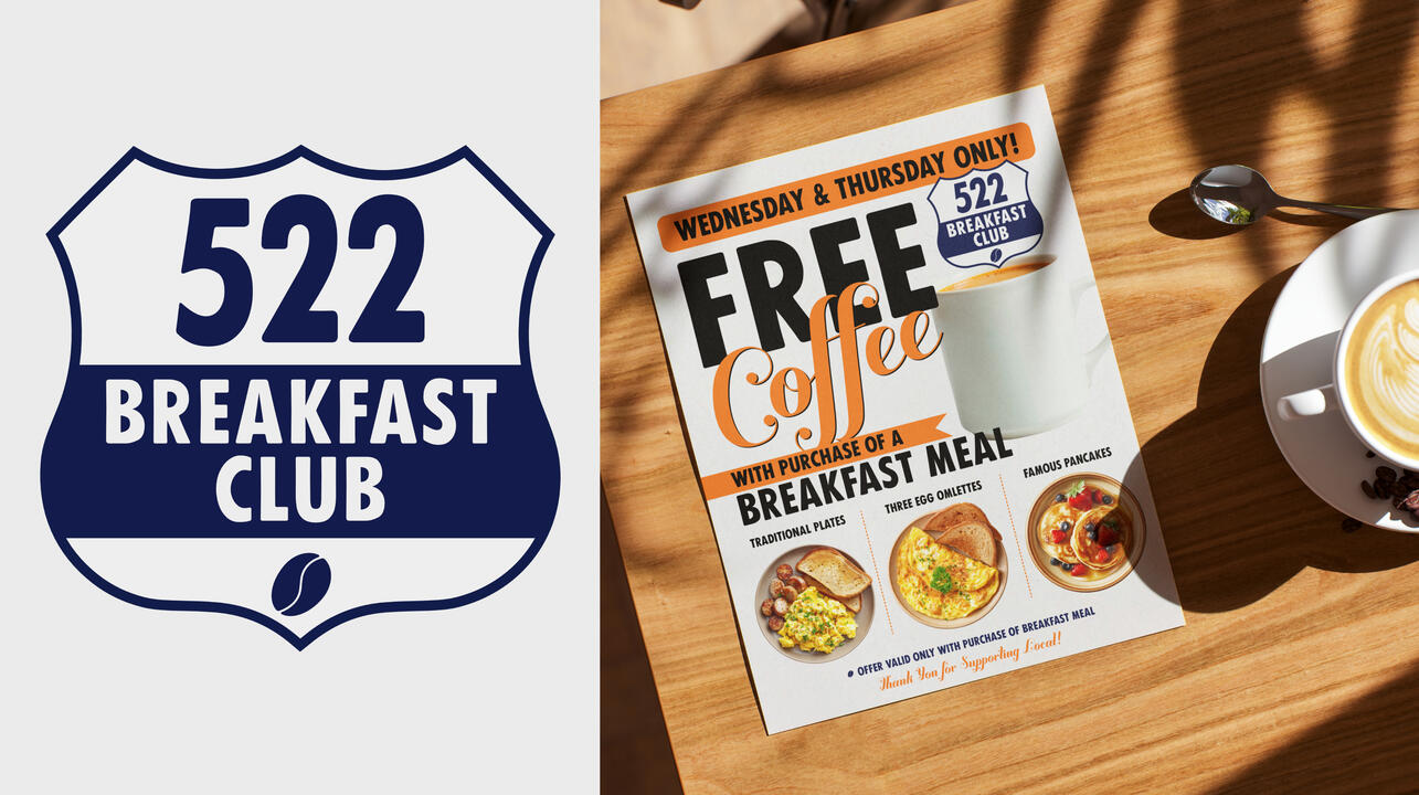 522 Breakfast Club proposed logo redesign.